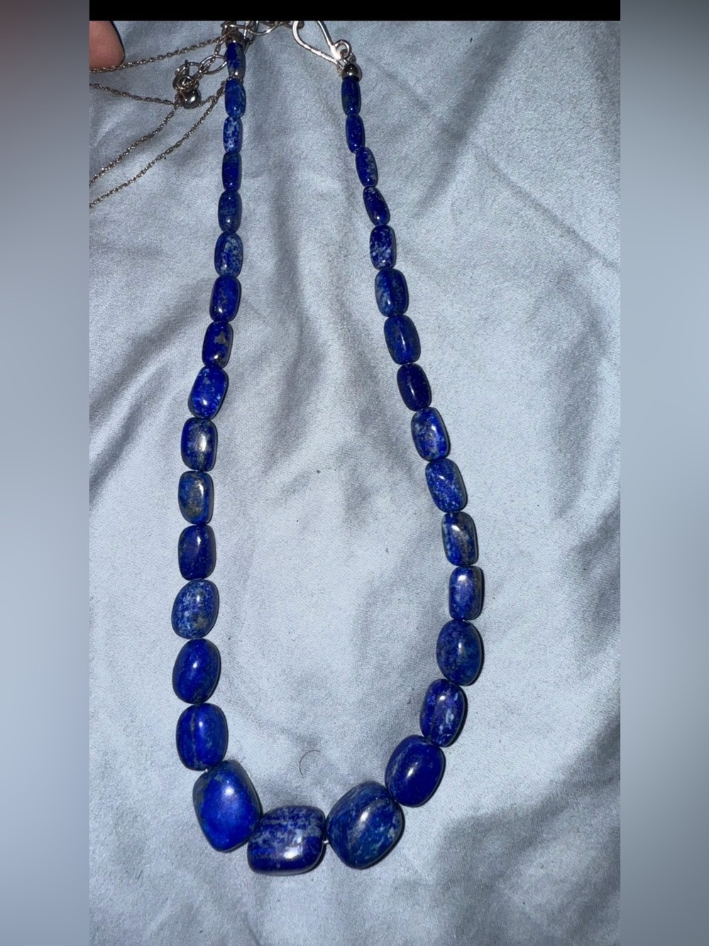 Mine finds by jay king Lapis Lazuli Beaded Necklace - Deep Blue Statement 925